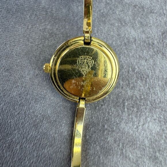 Gucci 1100 L Gold Quartz Watch Interchangeable Bezels Vintage - Picture 8 of 15